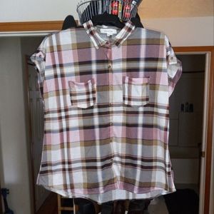 Eden & Olivia Plaid Button Up Shirt